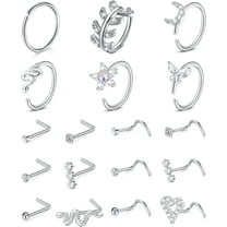 Briana Williams 18G Nose Rings Hoops Surgical Steel Nose Piercing Jewelry for Women Men
