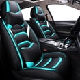 thumbnail image 1 of 5 Seat 3D Luxury Car PU Leather Full Surround Car Seat Cover Cushion Set + Pillows  for Sedan SUV Van Car Truck, 1 of 1