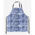 thumbnail image 2 of S4Sassy Blue Wave Shibori Apron with Adjustable Neck For Cooking Ties Chef Bib-24 x 32 Inches, 2 of 4