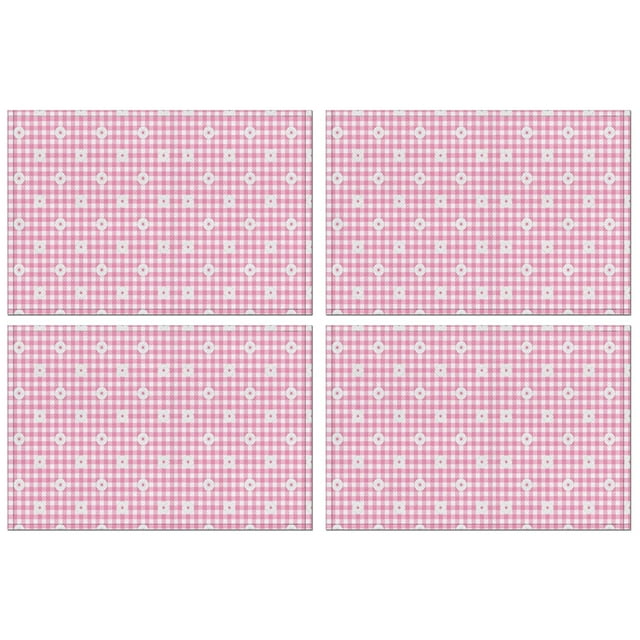 Napperons à Carreaux Rouges Vichy Coloré pour Cuisine, Baby Showers, Mariages, Anniversaire-Carreaux Rouges 4 Pcs