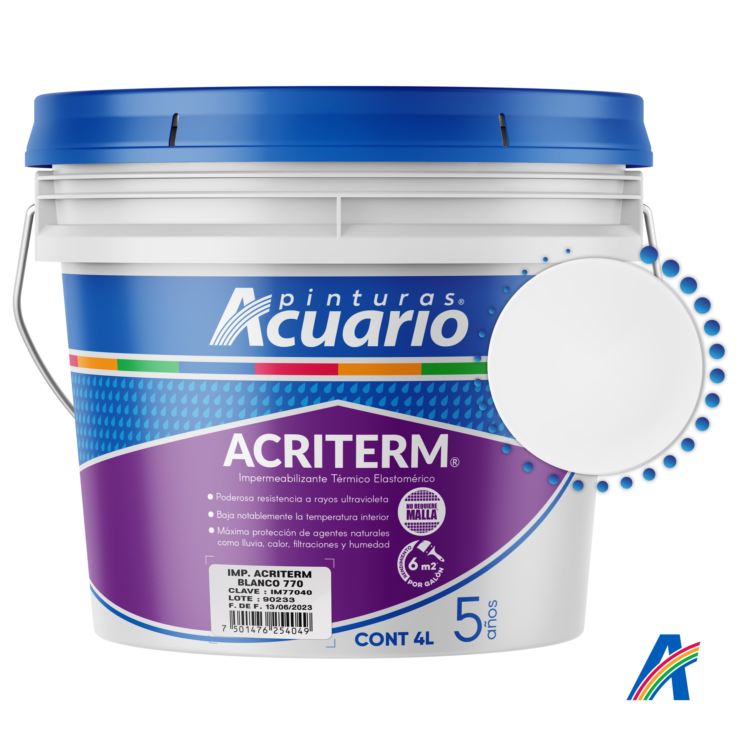 Impermeabilizante Térmico Elastomérico Pinturas Acuario Acriterm 5 Años ...