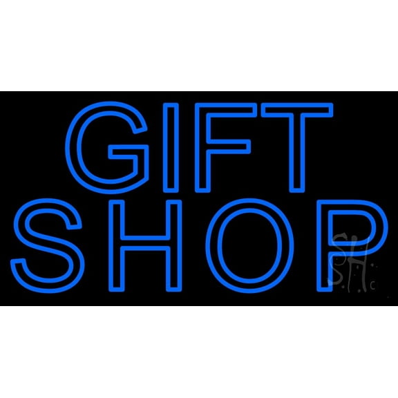 Blue Gift Shop LED Neon Sign 13 x 24 - inches, Black Square Cut Acrylic Backing, with Dimmer - Bright and Premium built indoor LED Neon Sign for Defence Force.