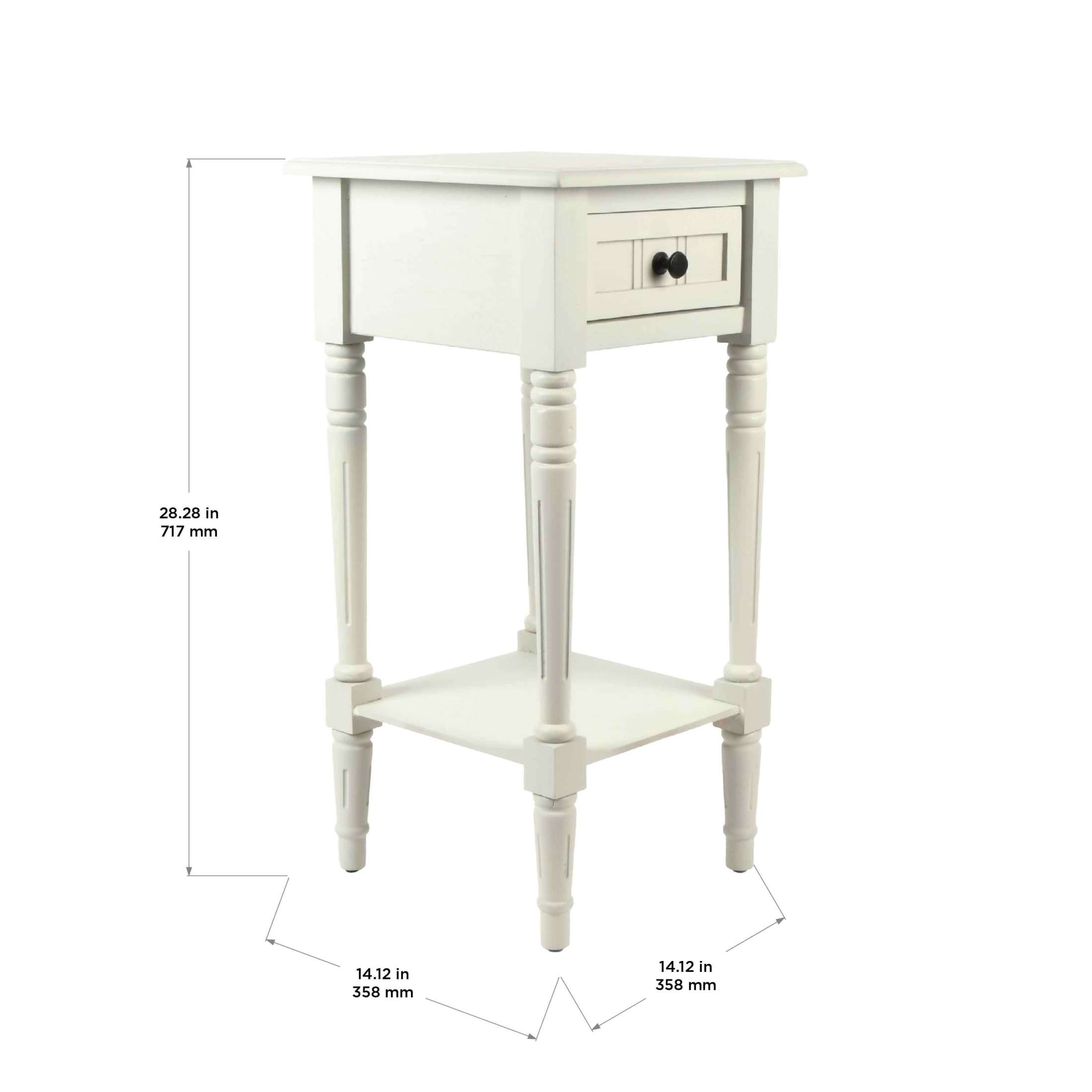 Decor Therapy Simplify 1-Drawer Accent Table, Sturdy Narrow End Table, 28" x 14" x 14" - Sea Glass