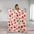 thumbnail image 6 of Strawberry Throw Blanket, Cute Fluffy Blanket for Couch or Bed, Super Soft Small Blanket Birthday Gift for Women or Kids, Pink 40x50 inches, 6 of 13