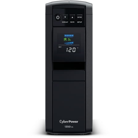CyberPower PFC Sinewave UPS Series CP1350PFCLCD - UPS - AC 120 V - 880 Watt - 1350 VA - 7 Ah - RS-232, USB - output connectors: 12 - black