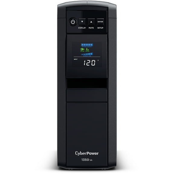 CyberPower PFC Sinewave UPS Series CP1350PFCLCD - UPS - AC 120 V - 880 Watt - 1350 VA - 7 Ah - RS-232, USB - output connectors: 12 - black