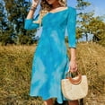 thumbnail image 3 of Icy Blue Icy Background Blueish Icy Sweetheart Knot Flared Dress Fashion Design Large Size Loose Dress Spring Summer Women Dress, 3 of 9