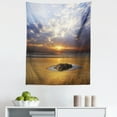 thumbnail image 1 of Nature Tapestry, Reflection of Sunset on Coast Sunbeams Cloudy Sky Touristic Image, Fabric Wall Hanging Decor for Bedroom Living Room Dorm, 5 Sizes, Yellow Grey, by Ambesonne, 1 of 1