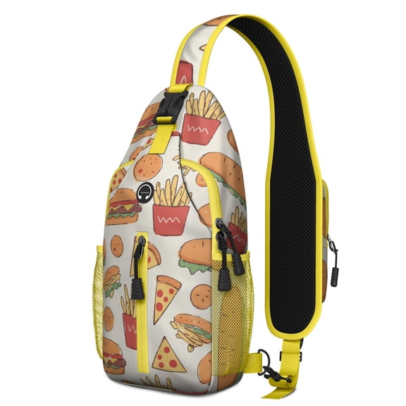 Sling Backpack Adjustable Shoulder StrapGym Cycling Travel Hiking Daypack for Men Women Travelers French Frie