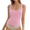 thumbnail image 4 of Womens Square Neck Solid Color Tank Tops Sleeveless Slim Fit Shirts Summer Cropped Tee Tanks, 4 of 7