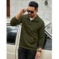 thumbnail image 4 of COOFANDY Men 1/4 Zip Polo Sweatshirt Long Sleeve Lightweight Collar Pullovers for Spring Fall Winter, 4 of 7