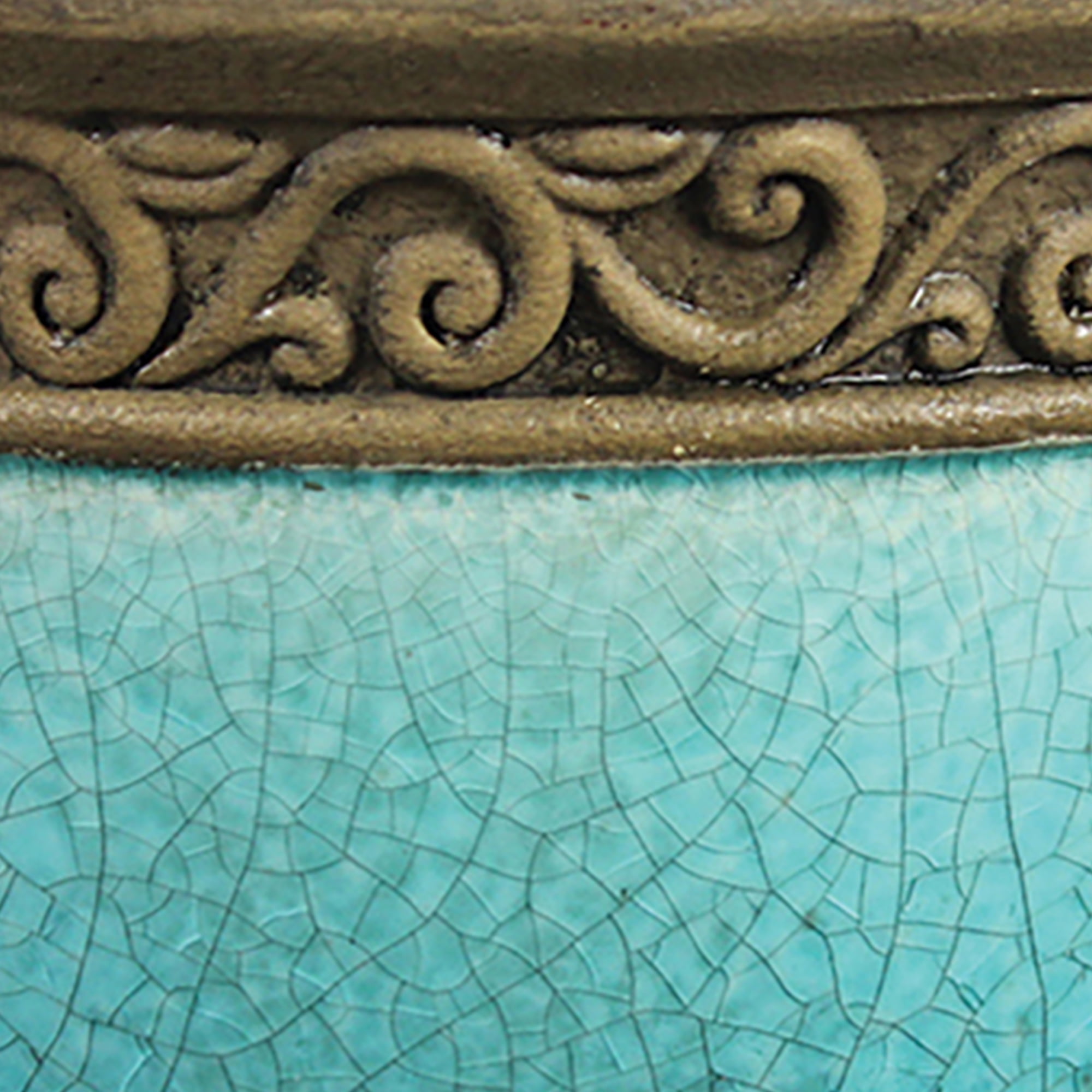 Southern Patio Cadiz 8in Ceramic Planter Pot w/Saucer, Teal (2 Pack)