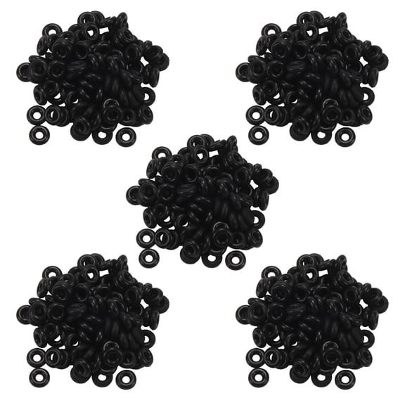 500Pcs Rubber Carp Fishing Terminal Tackle Round Fishing O Rings Nonslip Stopper 6mm,500pcs x O-ring,black