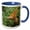 Blue/White, variant on 3drose, Canada, Vancouver. Golden Chanterelle Surrounded by Moss, 11oz Two-tone Green Mug