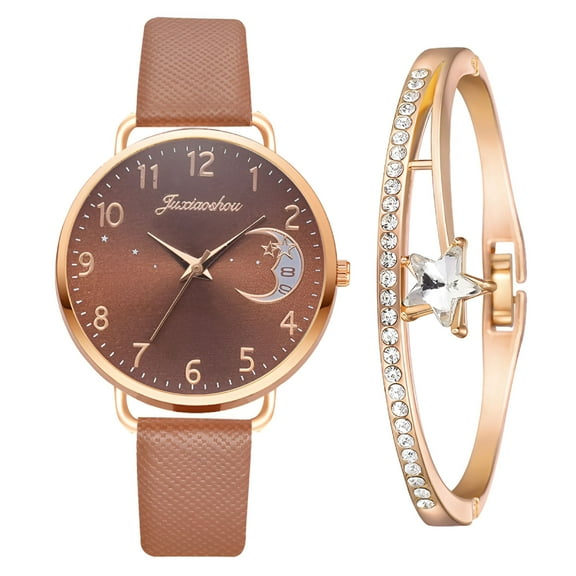 DESIGNICE Leather Women Watches, Ladies Dress Analog Quartz Date Classic Luminous Leather Strap Waterproof Female Wrist Watch