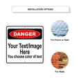 thumbnail image 3 of Danger Your Personalized Text Image Here You Chose Color Of Text Display Indoor Outdoor Unique Aluminum Metal Sign 12"x12", 3 of 5