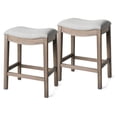 thumbnail image 1 of Open Box Maven Lane Adrien Saddle Counter Stool 25.7"H, Reclaimed Oak, (2 Pack), 1 of 6