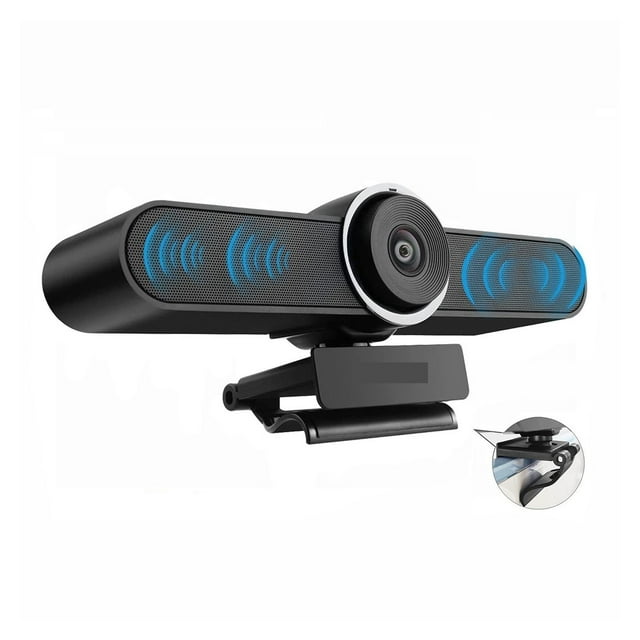Caméra Web USB 1080P 124° Grand Angle avec Microphone et Haut-Parleur pour Télévision Intelligente PC Diffusion