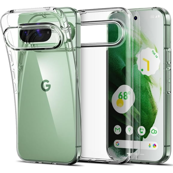 Clear Case for Google Pixel 9, Ultra [Slim Thin] Flexible Clear TPU [Scratch-Resistant] Gel Rubber Soft Skin Silicone Protective Phone Case Cover for Google Pixel 9 (Clear)