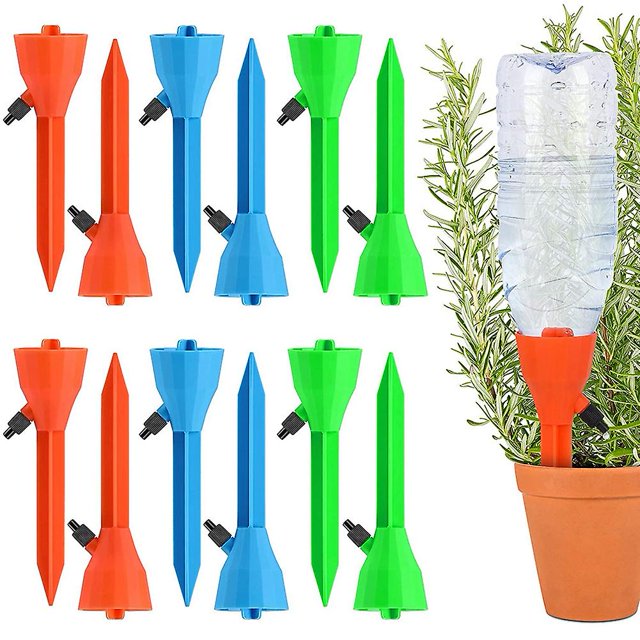 Sistema de picos de riego de plantas de 12 piezas con válvula de control de liberación Afortunado Sencillez