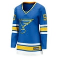 thumbnail image 2 of Women's Fanatics Jordan Binnington Blue St. Louis Blues Home Breakaway Player Jersey, 2 of 3