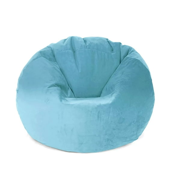 Lotus Lounge Chair Medium Round Bud Velvet Bean Bag Cover - 27.5" x 27.5" - Mint
