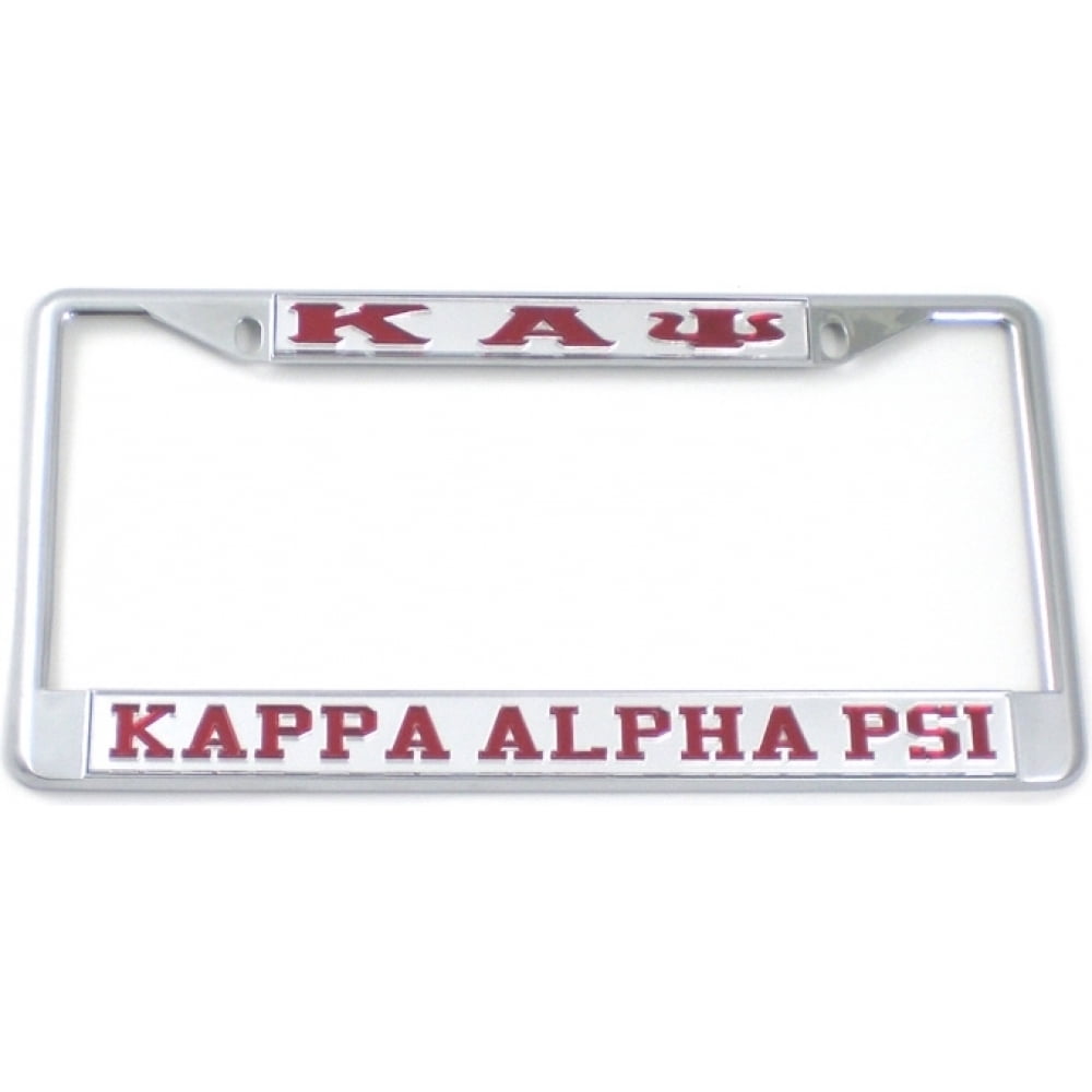 Kappa Alpha Psi Classic License Plate Frame [Silver/Red Car/Truck