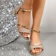 thumbnail image 2 of XIHAHA, Sandalias de tacón alto a la moda para mujer, zapatos con lentejuelas para mujer, Sandalias sexis con punta abierta y tacón cuadrado para mujer, zapatos de cuña, 2 of 5