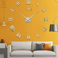 thumbnail image 3 of Gustave Modern 3D DIY Large Wall Clock, Frameless Mirror Surface Wall Sticker Home Décor for Living Room Bedroom (Silver), 3 of 9