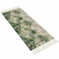 thumbnail image 2 of Summer Tropical Leaves Hallway Runner Rug 2x6ft,Green Palm Trees Botanical Washable Woven Living Room Bedroom Kitchen Bathrom Carpet with Tassels,Indoor Outdoor Throw Door Mat for Entryway, 2 of 5