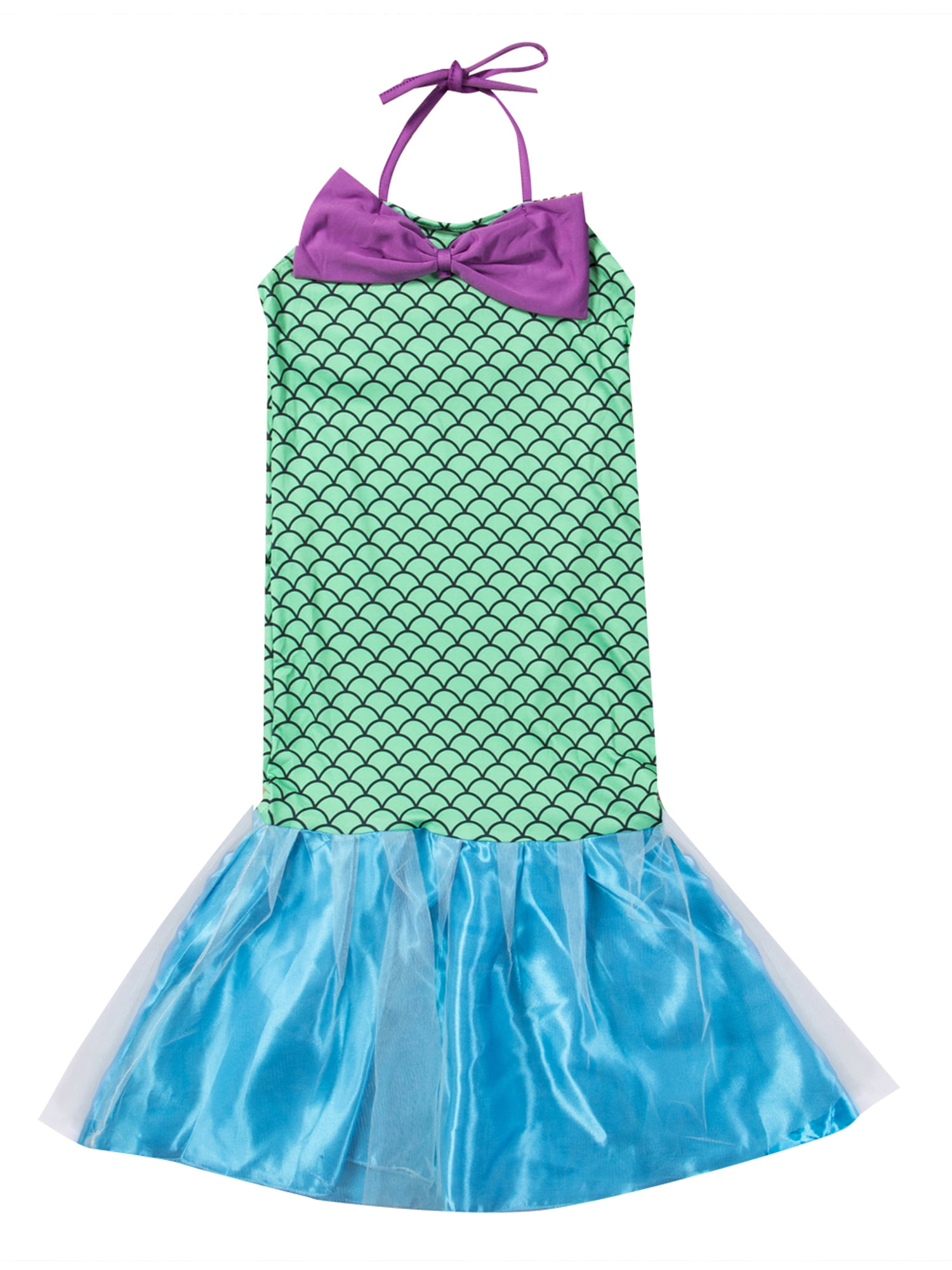 Princess Kids Baby Girls Mermaid Tail Dress Tops+Skirts Outfits Sequins Costume