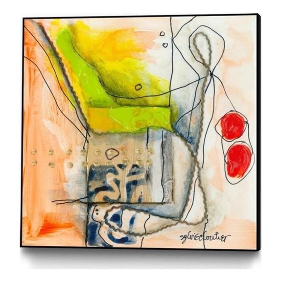 Giant Art Canvas 20x20 Cartoon 3 Framed in Red