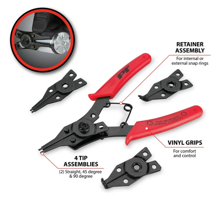 Performance Tool W1159 5-Piece Interchangeable Jaw Snap Ring Plier