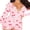 Pink Cherry, variant on LMLYSoH Women's Sexy High Waist Playsuit, Casual Pattern Printing Romper, Long Sleeve Short Pants Home Clothing