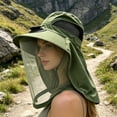 thumbnail image 4 of Cadancy Sun Hat Wide Brim Fishing Cap with Solar Fan Mesh Face Shield Neck Flap Outdoor UV Protection Summer Gardening Hiking Camping Breathable Cooling Shade Cover, 4 of 6