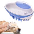 thumbnail image 1 of Azul: 1 cepillo de baño para perros, cepillo de masaje para mascotas para bañar, lavar con champú y masajear a gatos y perros con pelo corto y largo, 1 of 5