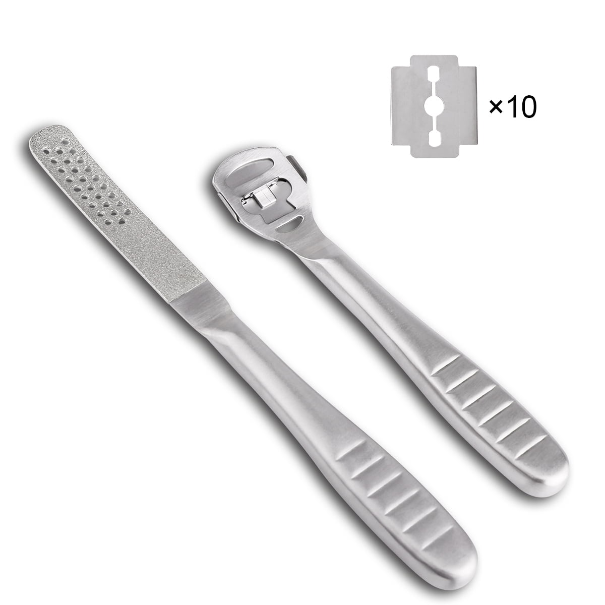 Pedicure Foot File Callus Remover Set - Large Stainless Steel Foot Scraper, Remove  Hard Skin, Practical and Professional Foot Care File, Suitable for Dry and  Wet Feet (With 10pcs Blade) - Walmart.com