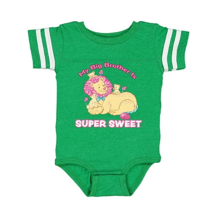 

Inktastic My Big Brother Is Super Sweet Cotton Candy Lions Gift Baby Boy or Baby Girl Bodysuit
