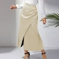 thumbnail image 5 of fatyb Womens Satin Maxi Skirts Elegant Flowy Silk Skirt High Waisted A-Line Long Skirts for Women, 5 of 7