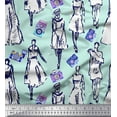 thumbnail image 1 of Soimoi Moss Georgette Fabric Women & Camera Fashion Fabric Prints by Yard 42 Inch Wide, 1 of 1