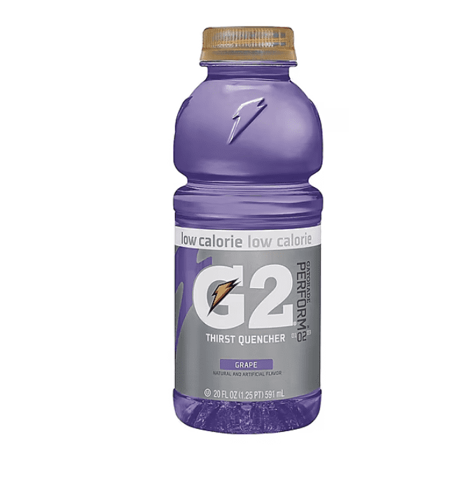 Gatorade G2 Low-Calorie Sports Drink, Grape Flavor, 20 fl oz Bottles (12 Pack) – Electrolyte Thirst Quencher for Rehydration & Hydration Support, Bundled with Vallary Ice Towel for Cooling Relief