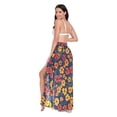 thumbnail image 3 of FORMRS Womens Long Sarong Beach Wrap Semi-Sheer Bikini Skirt Bathing Swimsuit Cover Up, Yellow Floral, 3 of 7