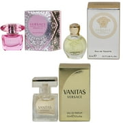 Versace Bright Crystal Absolu EDP, Eros Women EDT, Vanitas EDP - 5ml 3PK Kit