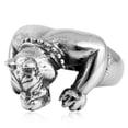 thumbnail image 2 of PAMTIER Men's Stainless Steel Personalised Punk Animal Muscle Dog Ring Silver Size 7, 2 of 5