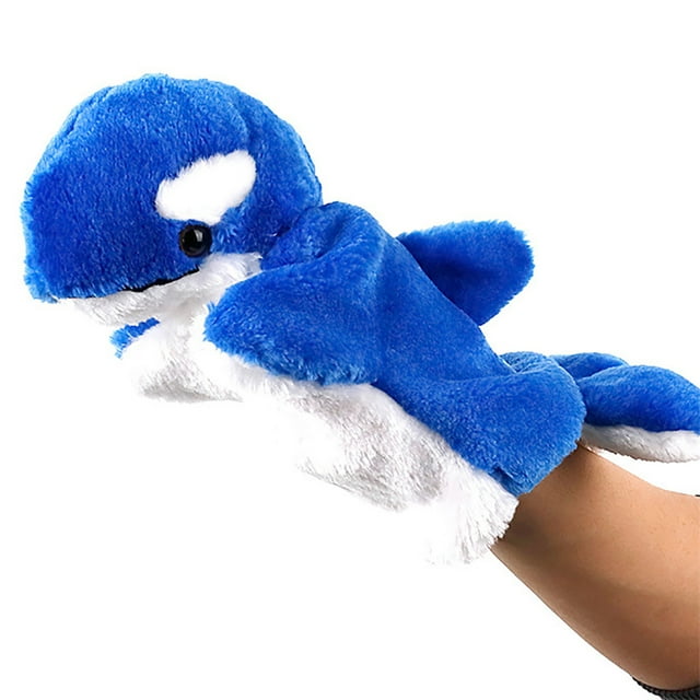 Dolphin Marionnette à Main pour Enfants, Marionnette Interactive en Peluche, Marionnette Animale
