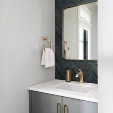 Smart Tiles Peel and Stick Backsplash, 5 Adhesive Tiles, Chevron Black, 11.43"x9"