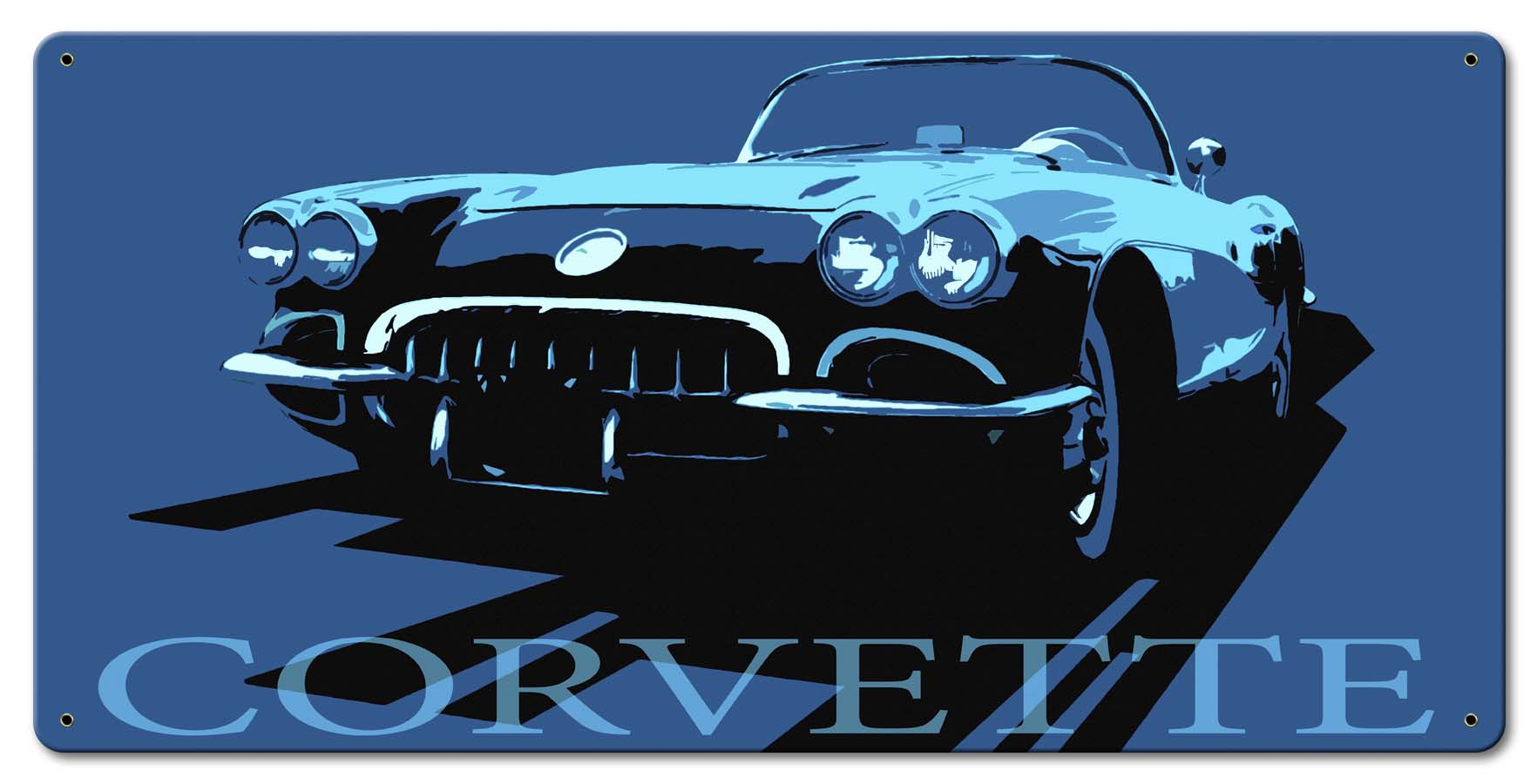 Corvette Blue Vintage Sign “Made in the USA with heavy gauge steel ...