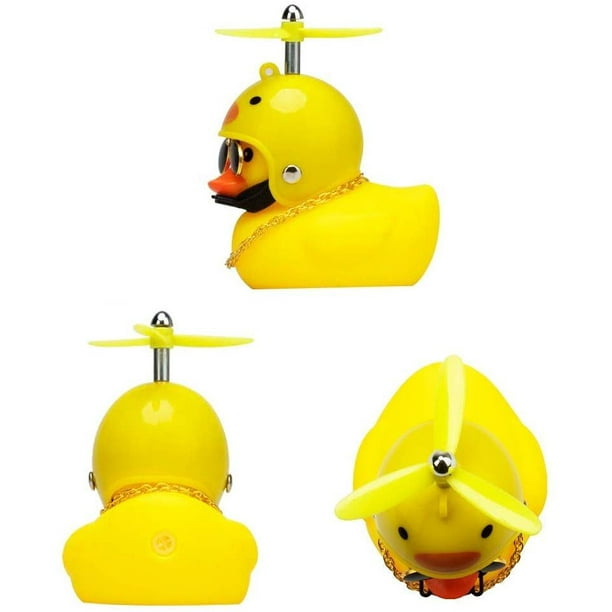 Gummiente, niedliche, gelbe windbrechende Ente mit Propeller-Helm