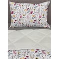 thumbnail image 3 of Floral Comforter & Sham Bedding Set, Natural Theme Hand Drawn Wild Herbs Flowers and Leaves Pattern on Plain Background, 3 pcs Duvet Set Microfiber Filling Quilt, 5 Sizes, Multicolor, by Ambesonne, 3 of 4