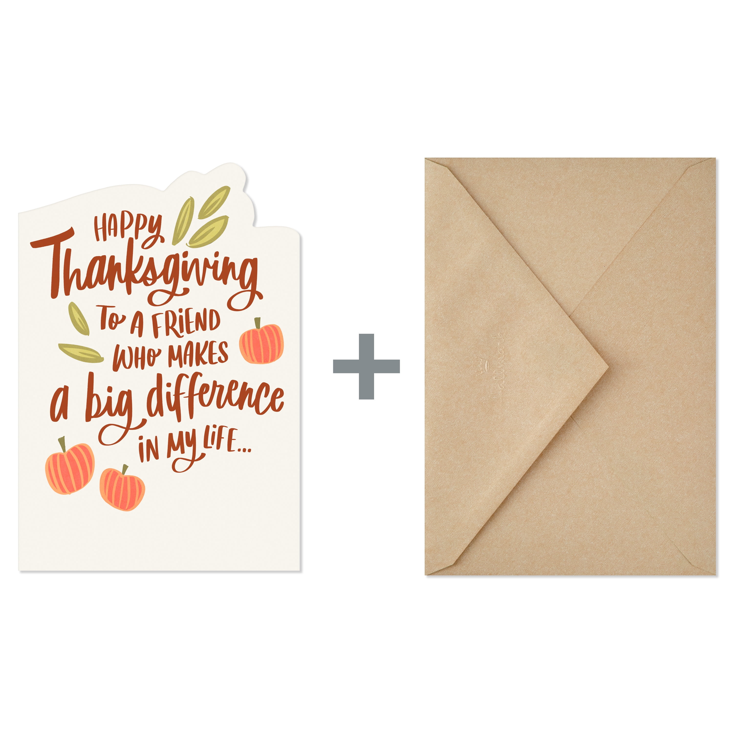 Hallmark Thanksgiving Card for Friend (Big Place in My Heart), 1 Count